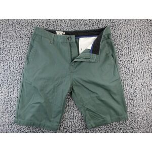 Volcom Men's Green Chino Shorts Size 34 Casual Flat Front Pockets